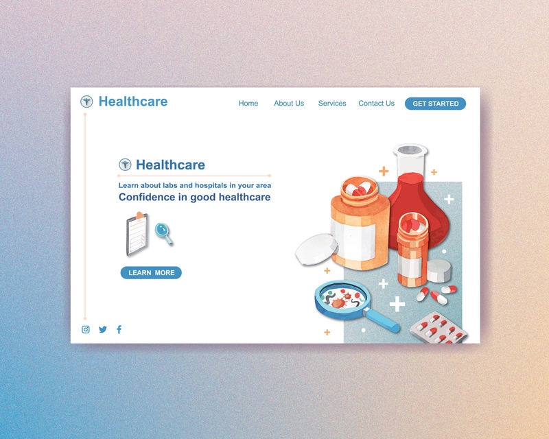 医疗保健网站模板设计与医务人员和医生