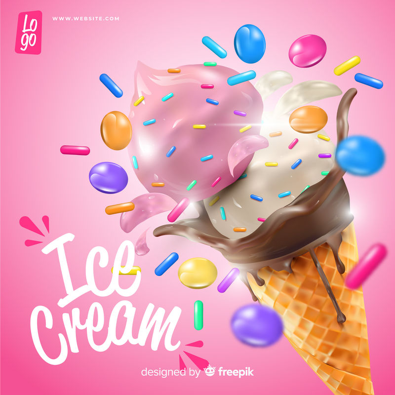 矢量冰淇淋广告设计