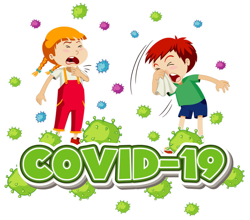 两个病童冠状病毒主题海报设计