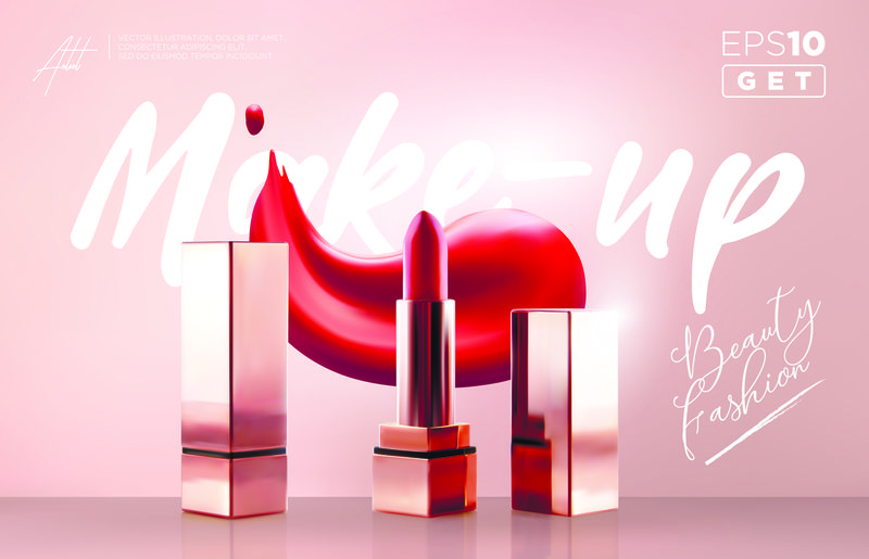 矢量化妆品广告海报设计