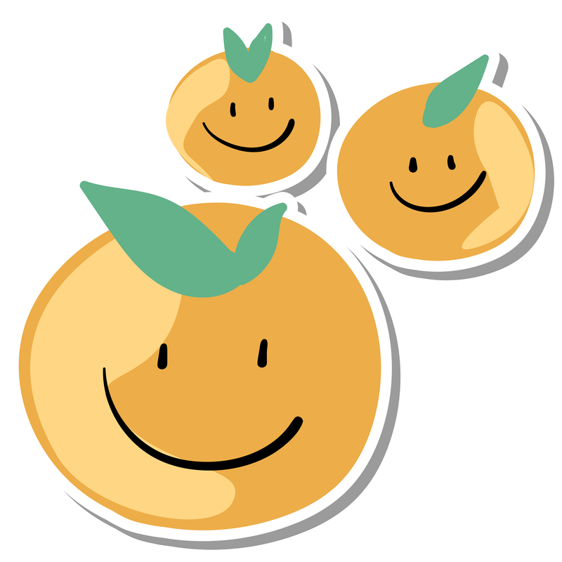 可爱的微笑橘子设计元素