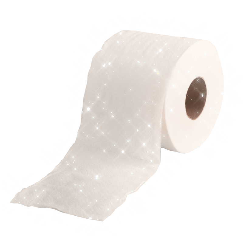 带白色边框的闪亮纸巾卷贴纸