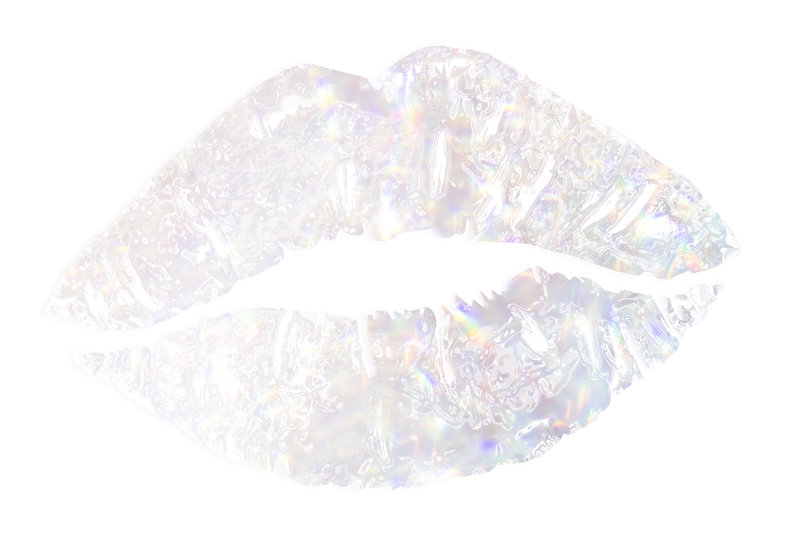 银色全息唇部设计元素