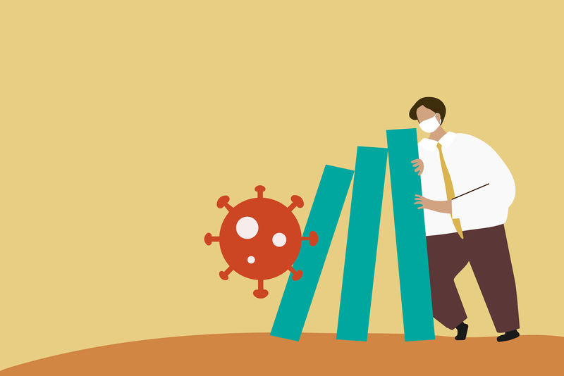 冠状病毒爆发媒介的多米诺效应