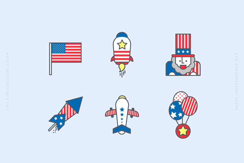 美国独立日设计矢量集