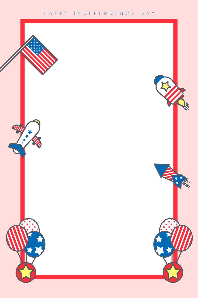 美国独立日空白帧向量