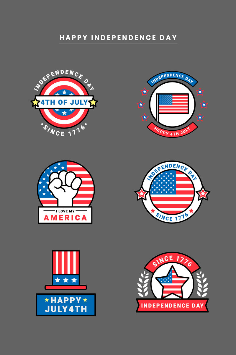 美国独立日徽章收集载体