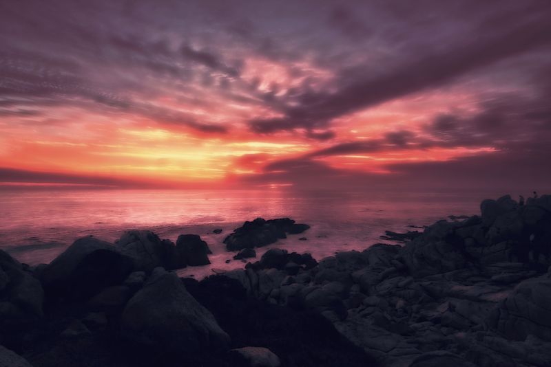 美丽的日落海景