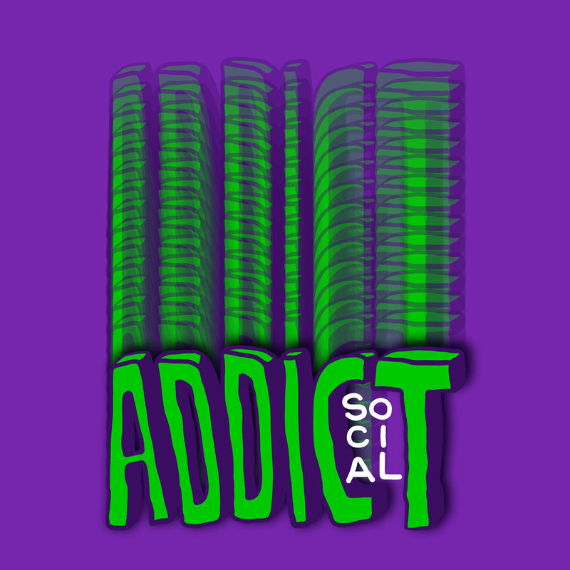 社交成瘾涂鸦文字载体