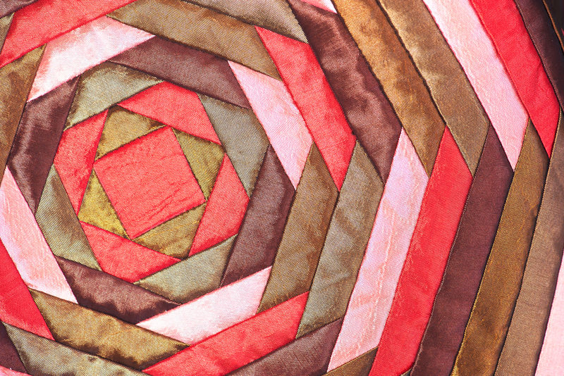 彩色泰国丝绸手工艺品秘鲁风格地毯表面特写