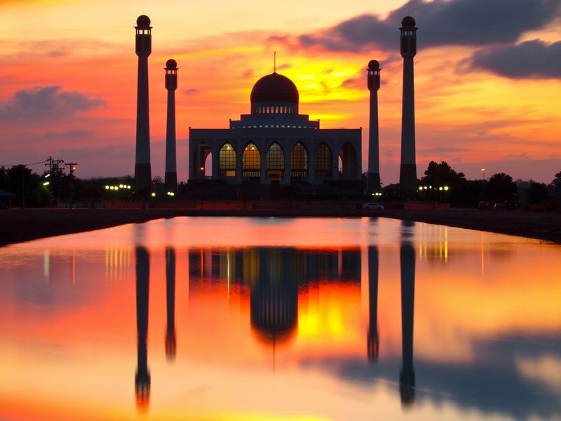 夕阳下的清真寺