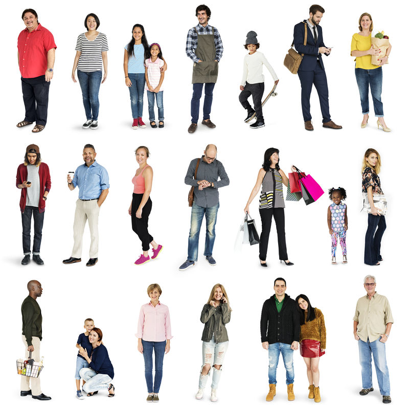 不同姿势的不同人群