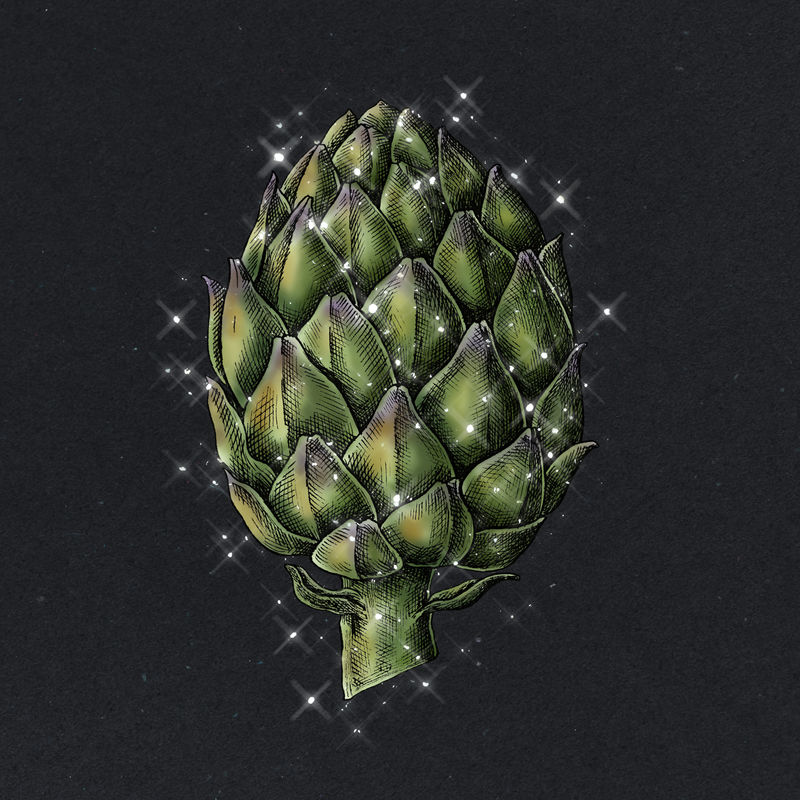 手绘闪亮洋蓟设计元素