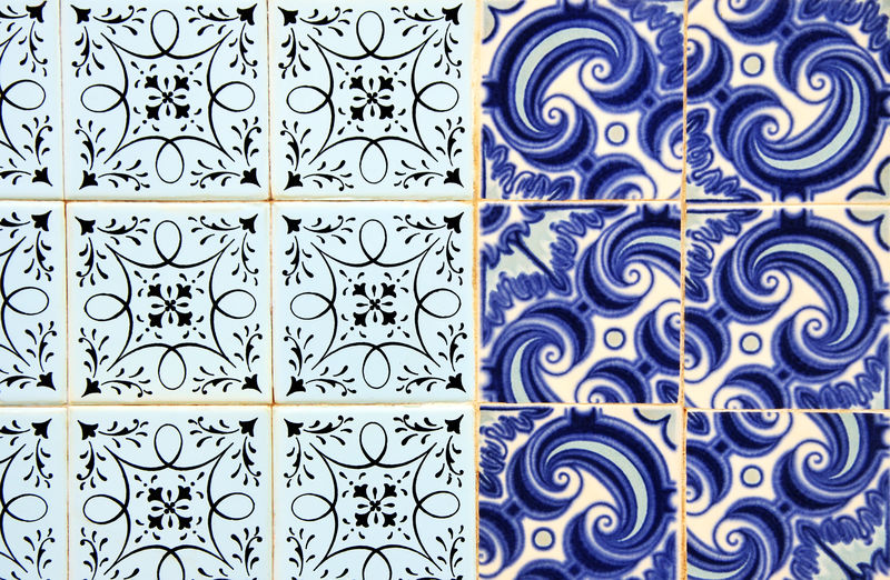 阿尔加维奥尔郝的葡萄牙瓦片（Azulejos）