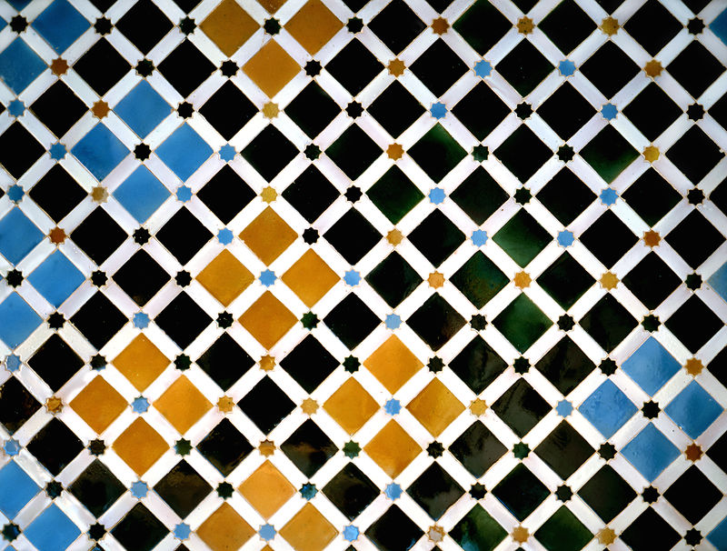 西班牙格拉纳达阿尔罕布拉的一堵墙详图