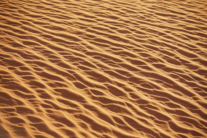 沙漠中被风吹走的沙子的质地