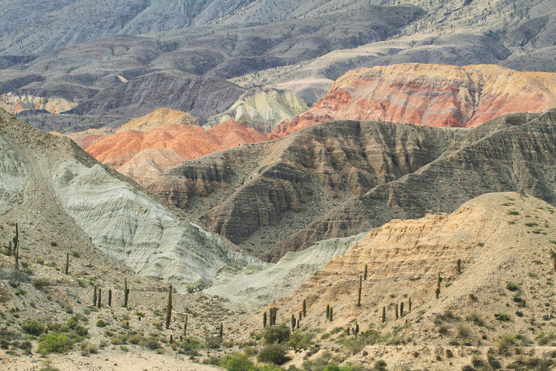 从奎布拉达-德尔托罗的奇特山形中俯瞰；