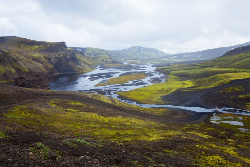 著名的冰岛徒步旅行中心landmannalaugar多彩的山脉景观冰岛