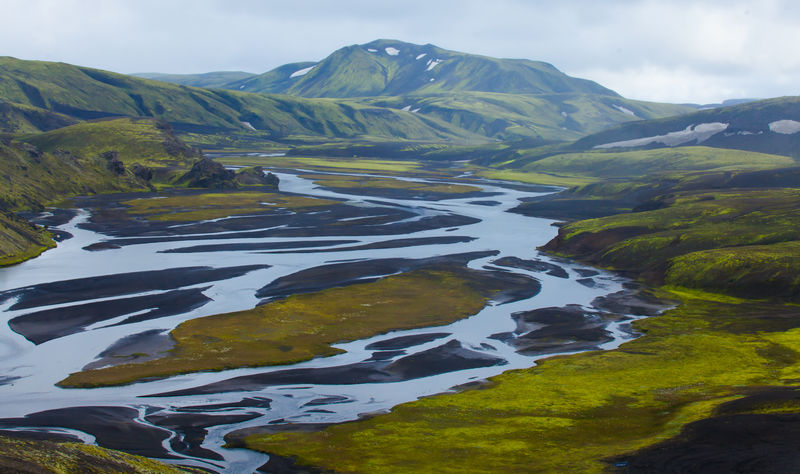 著名的冰岛徒步旅行中心landmannalaugar多彩的山脉景观冰岛