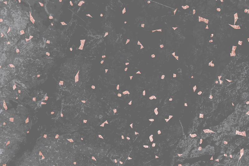 灰色大理石纹理背景向量上的粉红色五彩纸屑