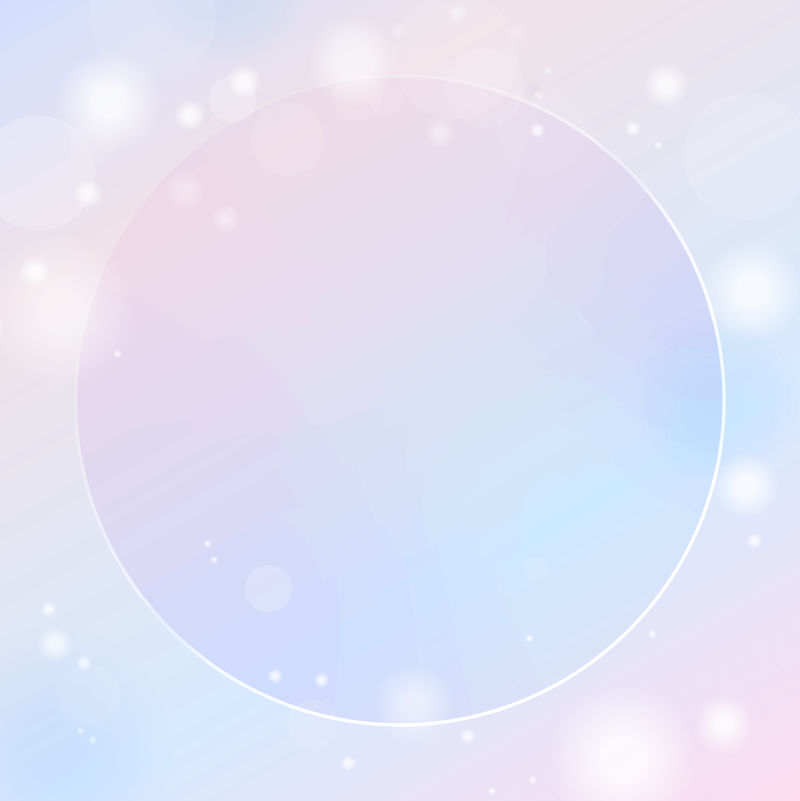 粉红色和蓝色渐变的圆形边框背景向量为Bokeh光