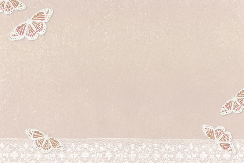 粉彩蝴蝶和白色蕾丝设计元素