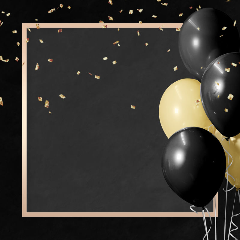金色方形气球框设计
