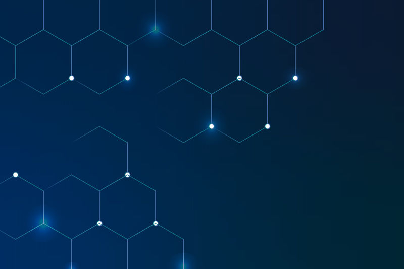 几何蜂窝图案蓝色背景向量