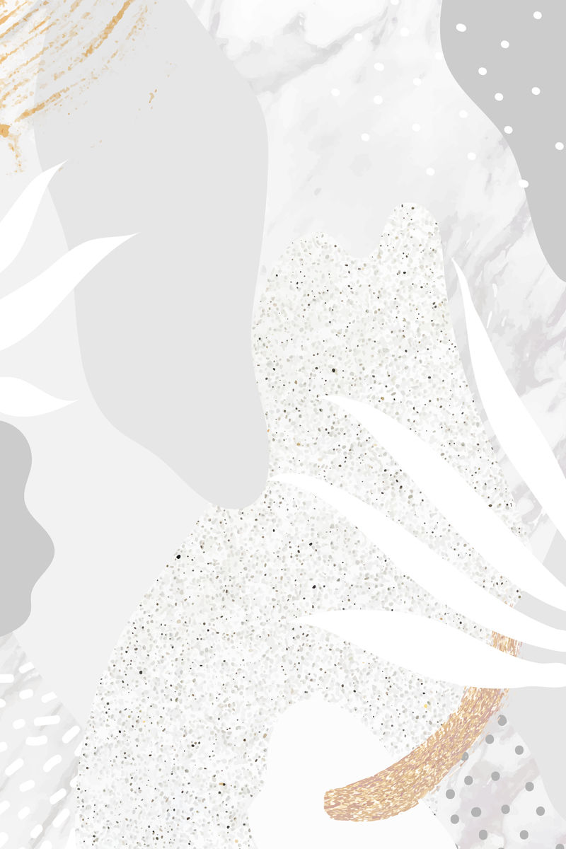 灰色植物孟菲斯图案背景向量