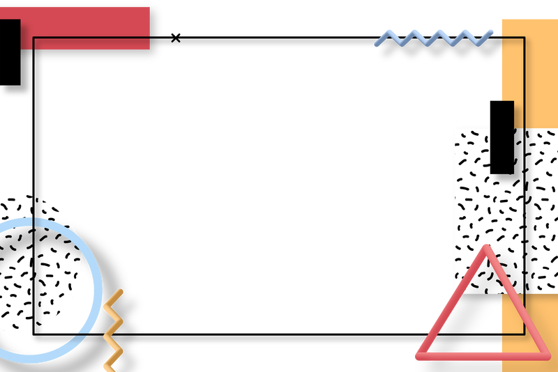 几何彩色孟菲斯社会横幅