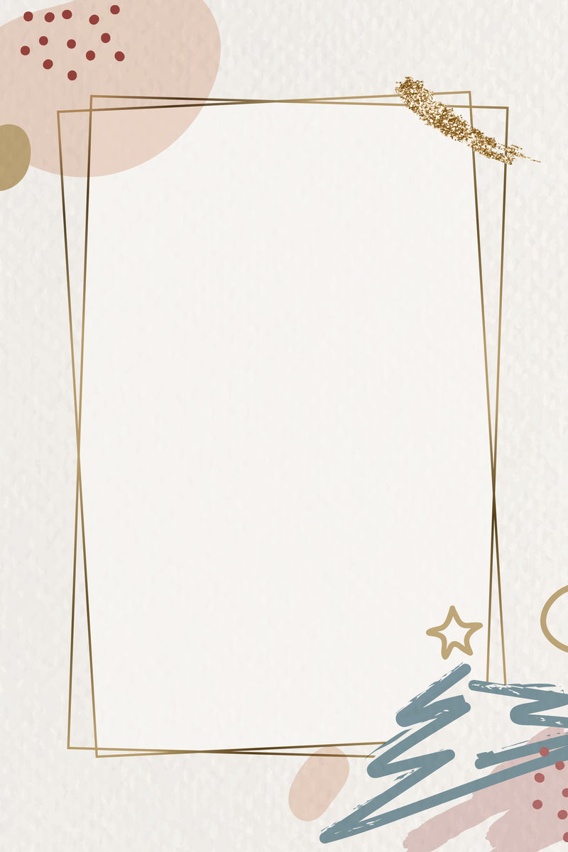 圣诞图案背景向量上的金框