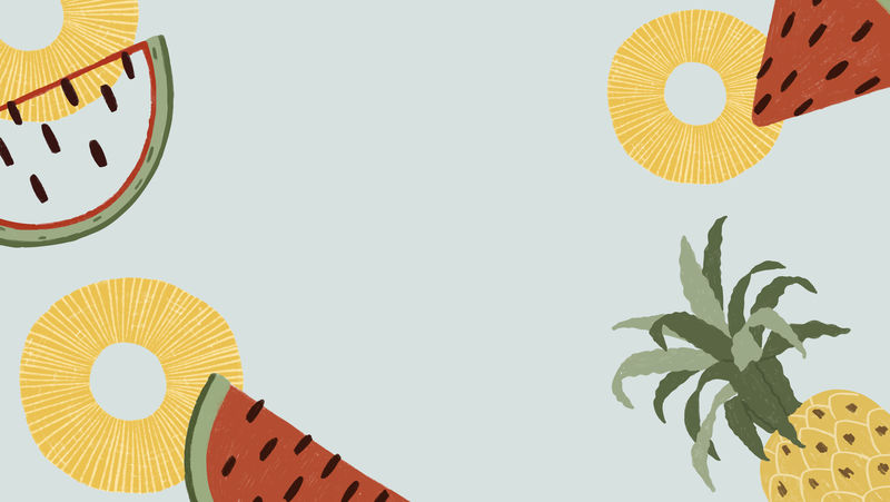手绘西瓜菠萝壁纸载体