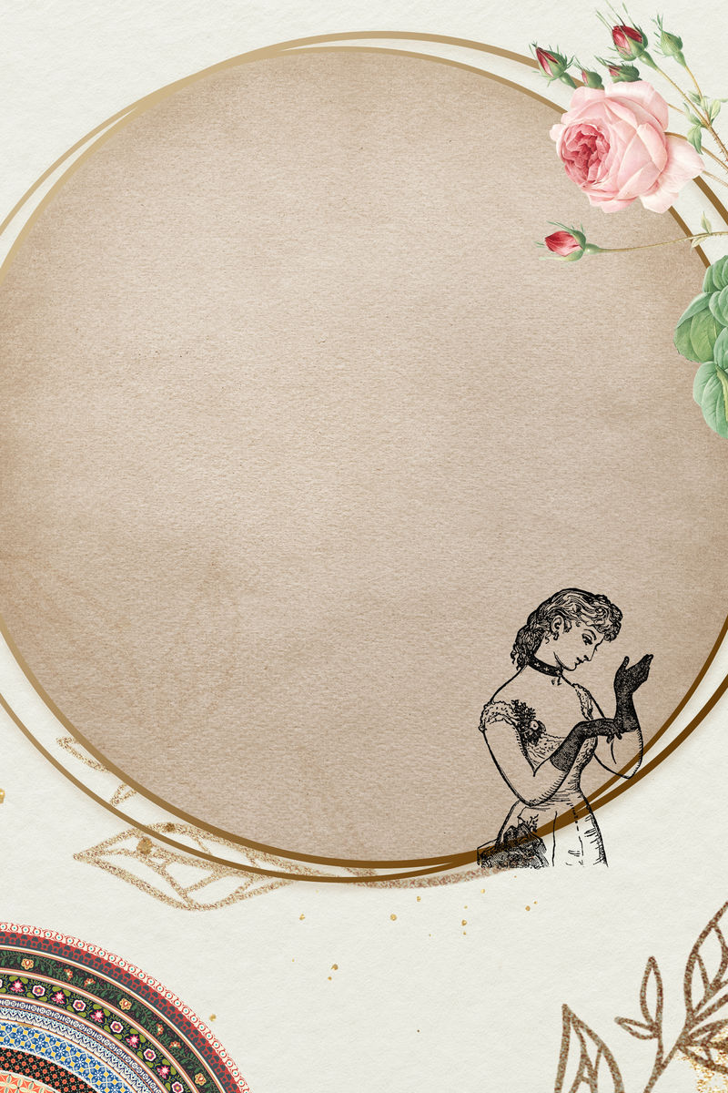 双苔藓玫瑰棕色框架插图