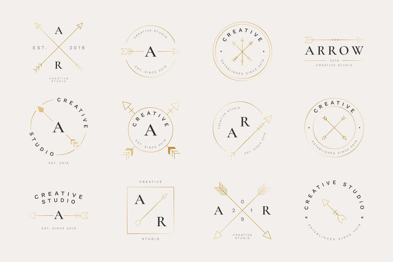 品牌箭头徽章设计集合载体