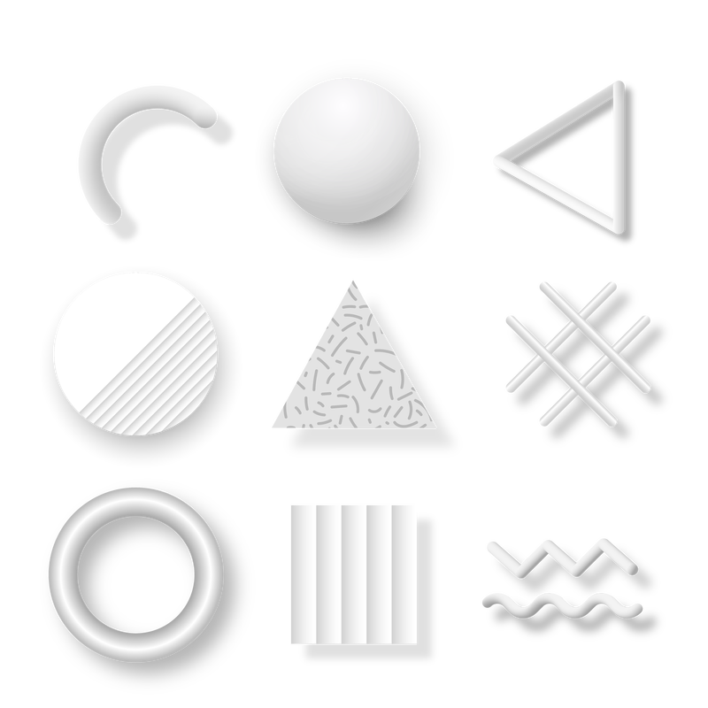 白色几何孟菲斯社交横幅套装