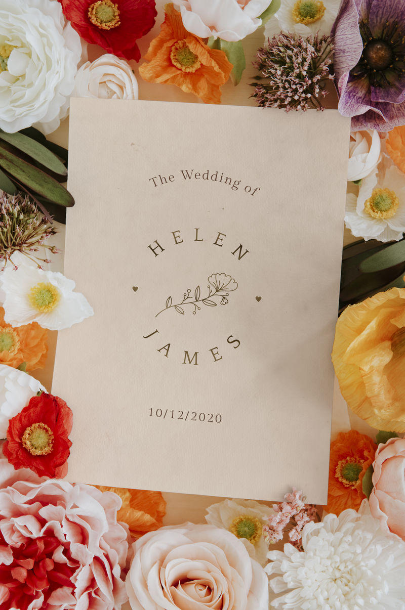 植物婚礼请柬模型