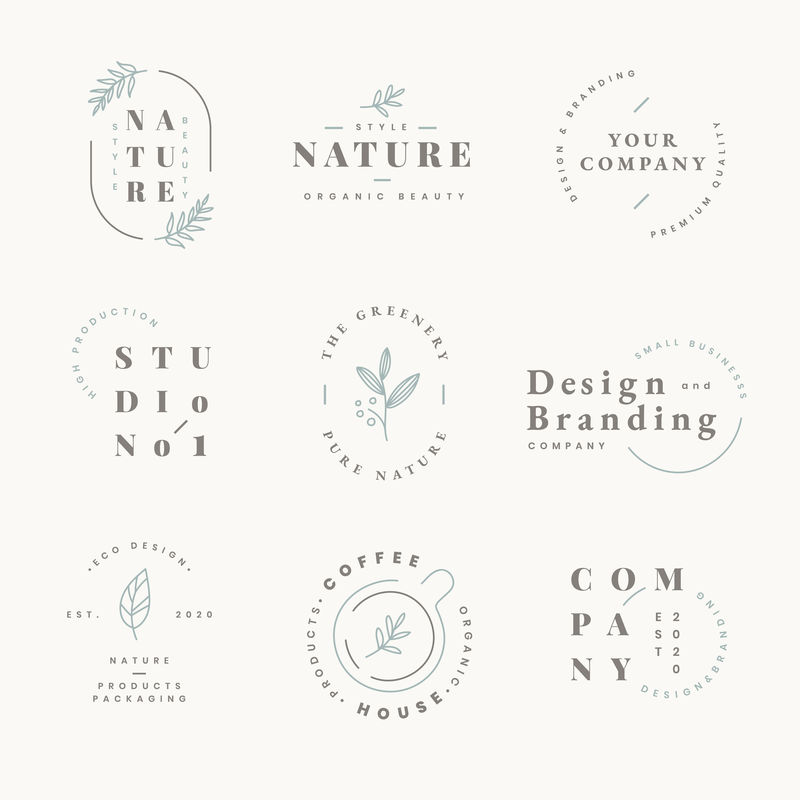 花卉品牌与标志设计矢量集