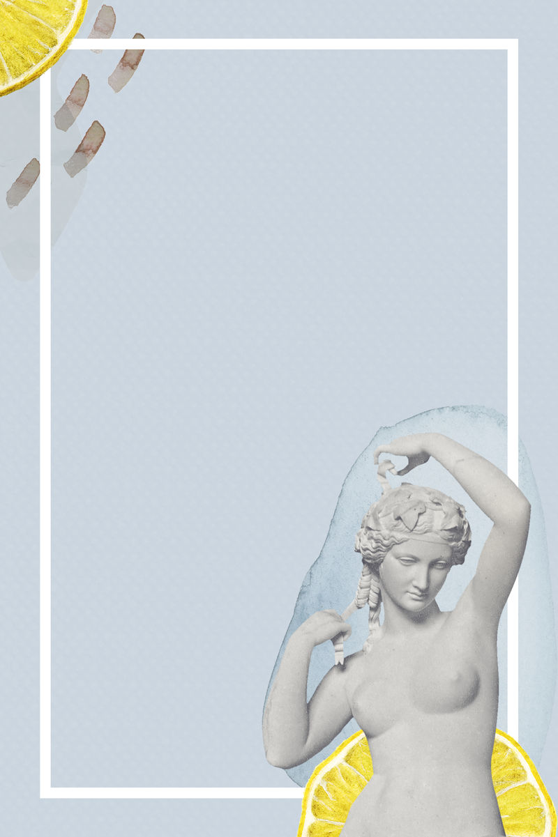 裸体女士白框psd混合媒体艺术