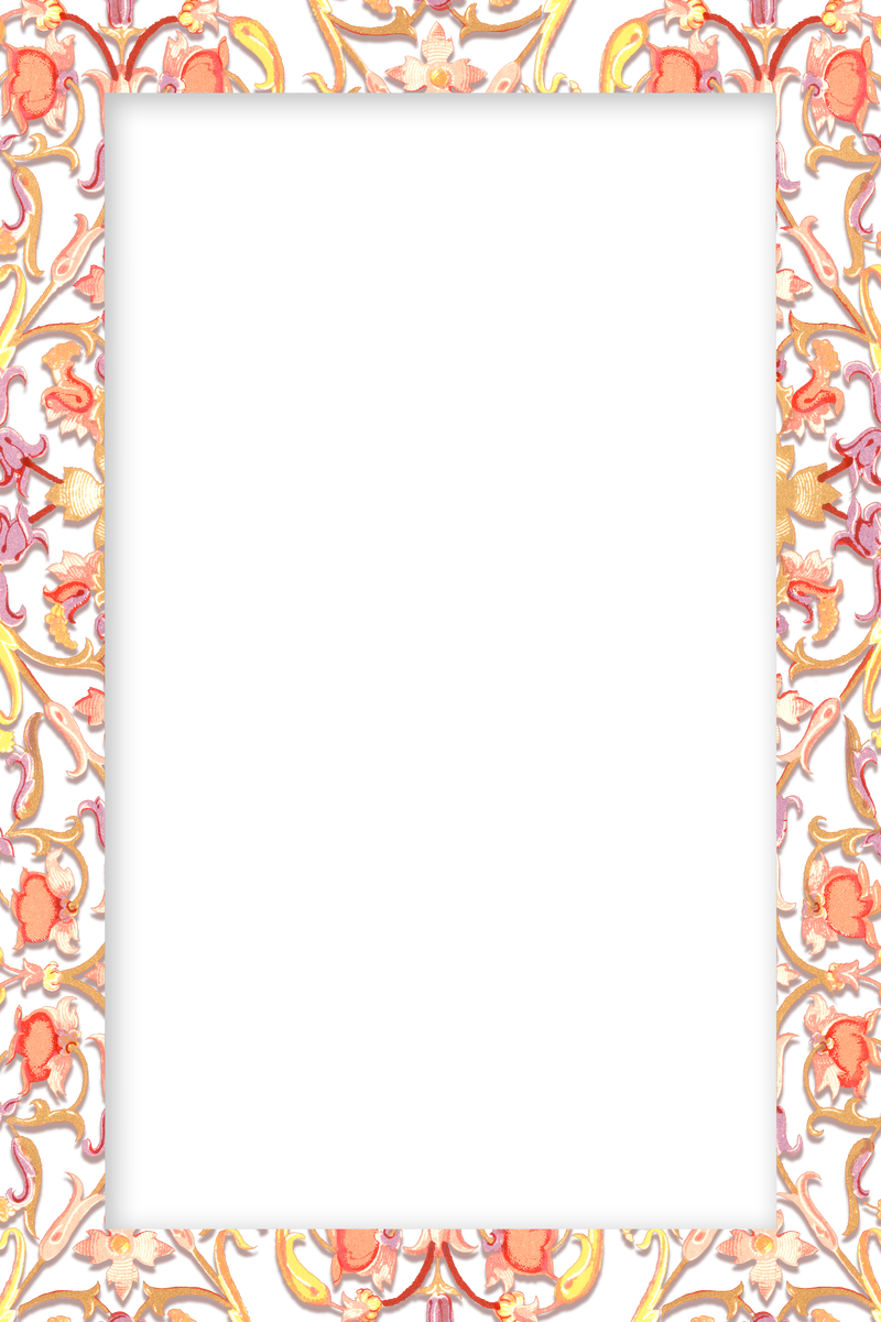花卉图案矩形框设计元素