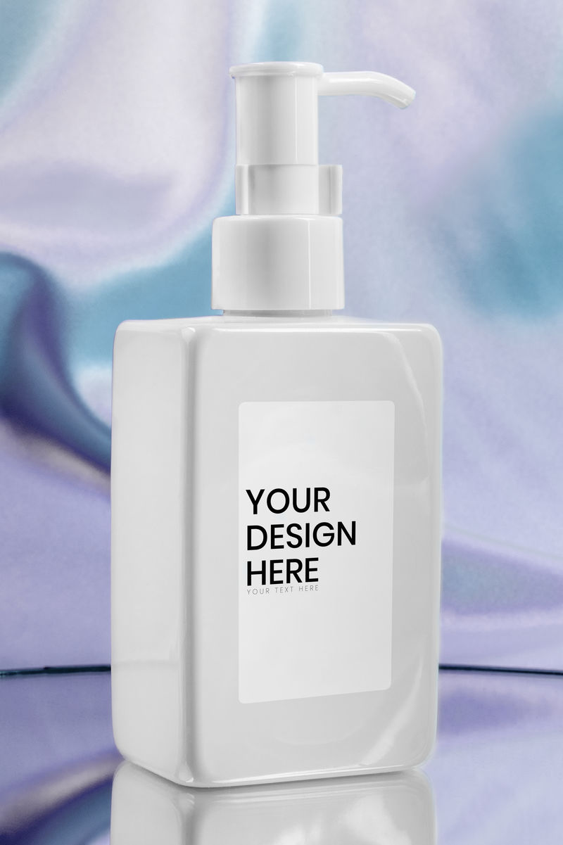 空白白色泵瓶模型