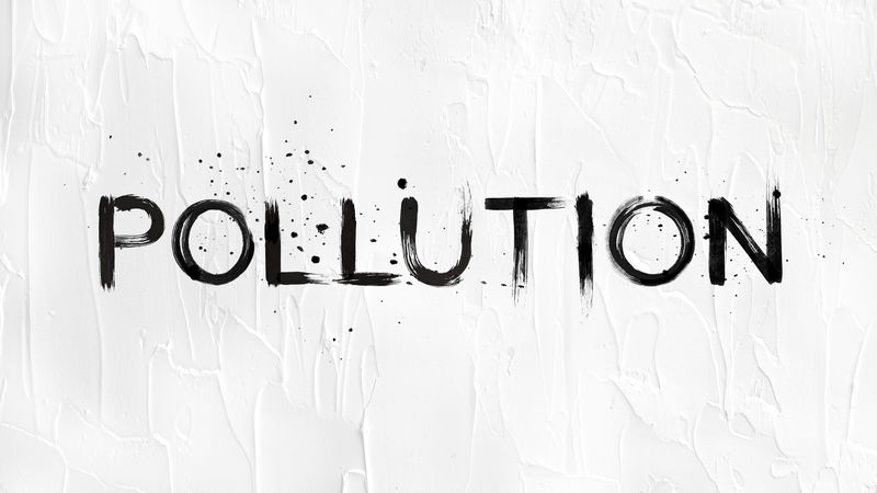 白色背景上的垃圾污染插图