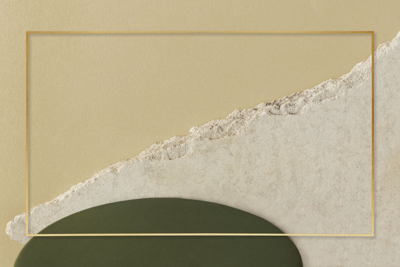 米黄色背景上的金色矩形框