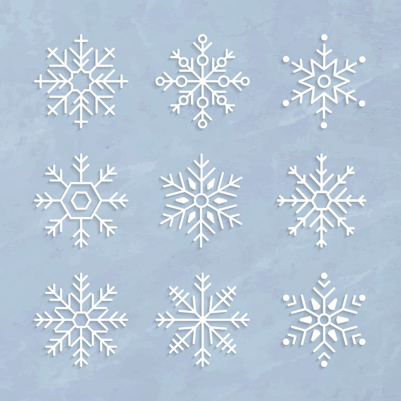 圣诞雪花集社交广告模板向量