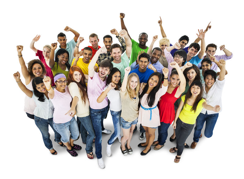 开朗的多元化学生群体