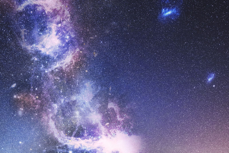 空间纹理背景中的星系