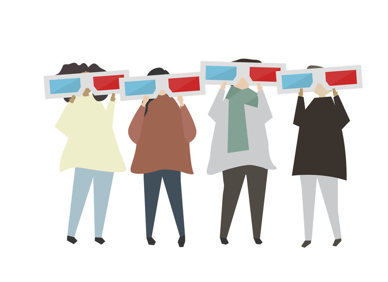 戴3d眼镜的人插图