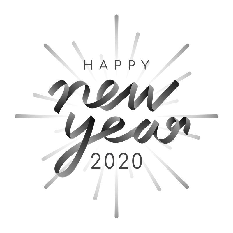 2020年新年快乐透明巴布亚新几内亚