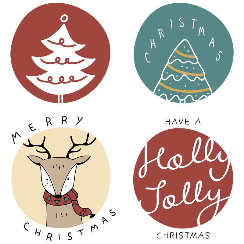 圣诞png可爱卡通徽章系列