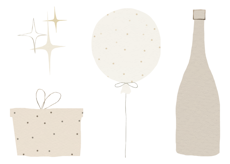 新年庆祝派对巴布亚新几内亚贴纸设置透明背景