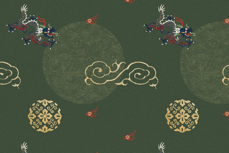 中国龙图案psd东方背景